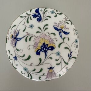 Antique English Coalport Porcelain Round Jewelry or Trinket Box Blue and White